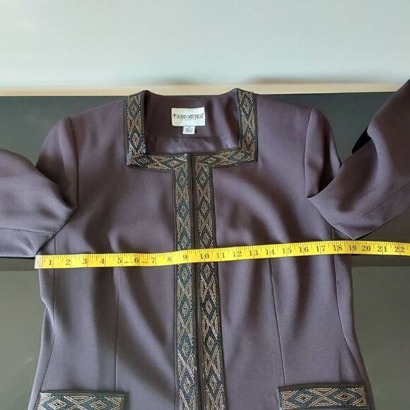 John Meyer of Norwich Jacket Sz 10 Brown with Beading - Picture 10 of 10